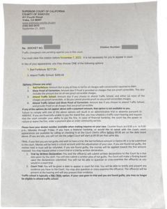 スピード違反 裁判所からの手紙