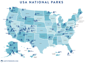 アメリカ国立公園マップ
